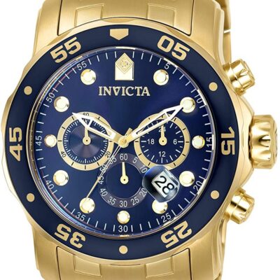 Invicta Men's Chronograph 48mm Ss Ip Gold Watch (0073)