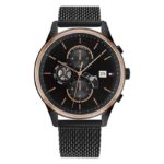 Tommy Hilfiger 44mm Black and Rose Gold Multifunction Watch (1710505)