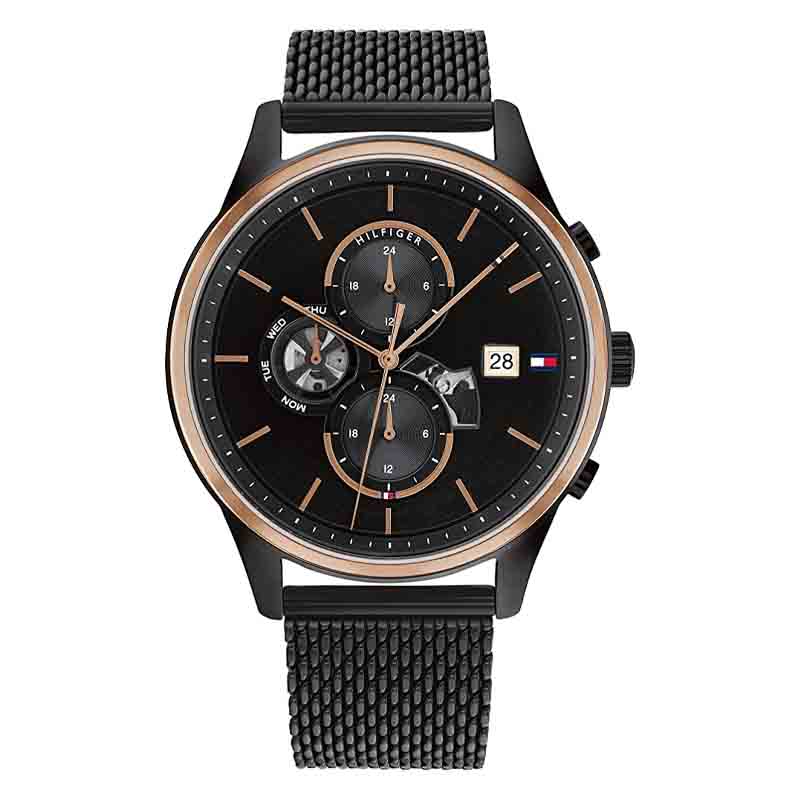 Tommy Hilfiger 44mm Black and Rose Gold Multifunction Watch (1710505) Tommy Hilfiger 44mm Black and Rose Gold Multifunction Watch (1710505)