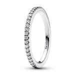Sterling silver ring with clear cubic zirconia Women's