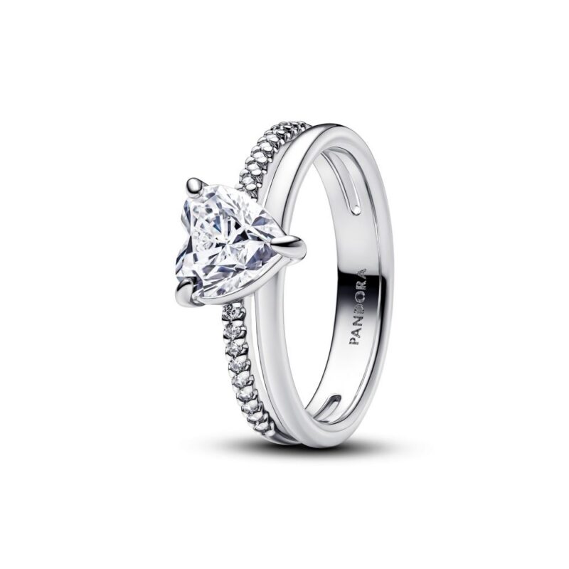 Heart sterling silver ring with clear cubic zirconia Women's Heart sterling silver ring with clear cubic zirconia Women's