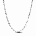 Figure of 8 chain link sterling silver necklace Women's