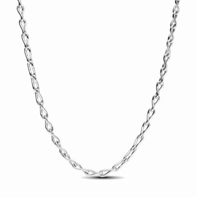 Figure of 8 chain link sterling silver necklace Women's