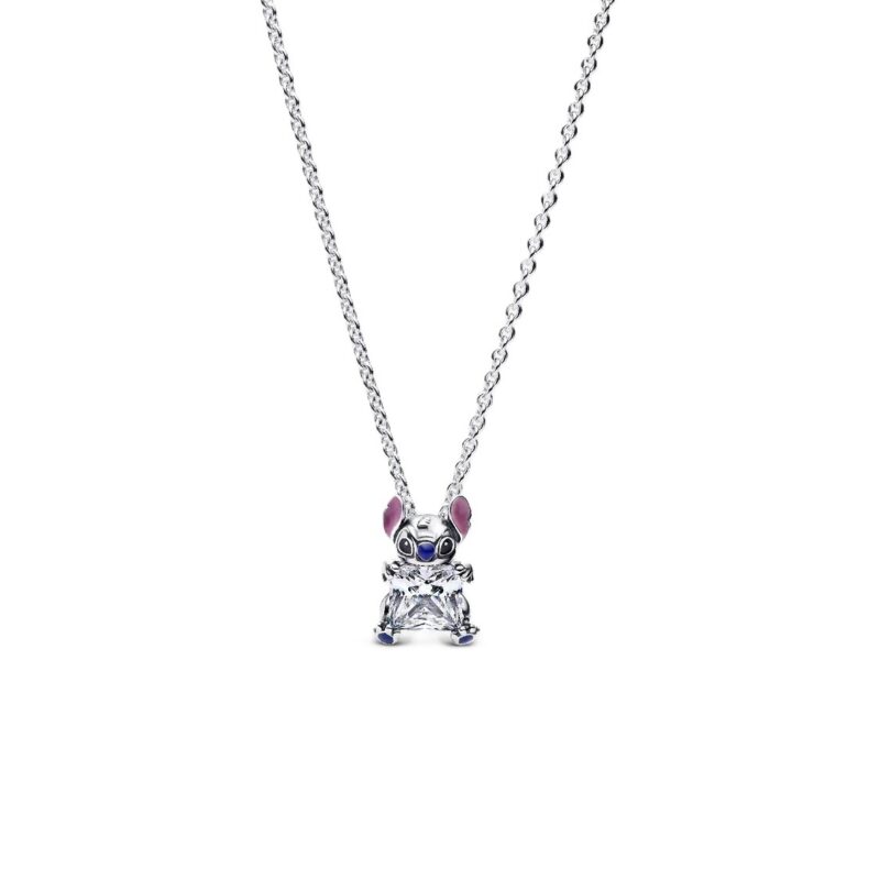 Disney Stitch pendant necklace with clear cubic zirconia, purple, blue and black enamel Disney Stitch pendant necklace with clear cubic zirconia, purple, blue and black enamel