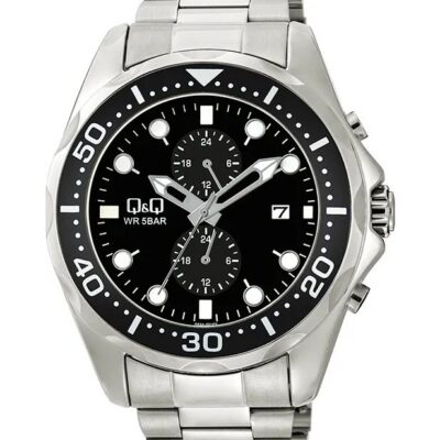Q&q Men's 48mm Stainless Steel Watch (A43A-001PY)