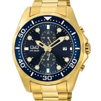 Q&q Men's 48mm Ss Ip Gold Watch (A43A-003PY)