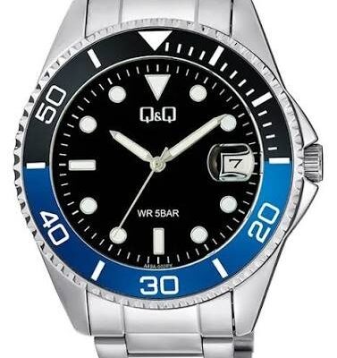 Q&q Men's 44mm Stainless Steel Watch (A49A-002PY)