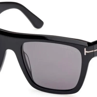 Tom Ford Men's ALBERTO FT 1077-N Shiny Black/Smoke Sunglasses