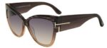 Tom Ford Women's ANOUSHKA FT 0371 Striped Dark Grey Beige/Light Grey Shaded Sunglasses