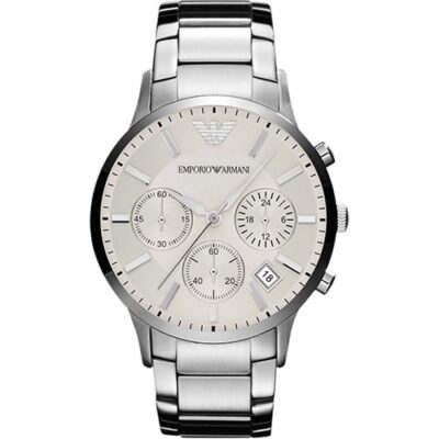 Emporio Armani Men's Chronograph 43mm Silver Stainless Steel Watch (AR2458)