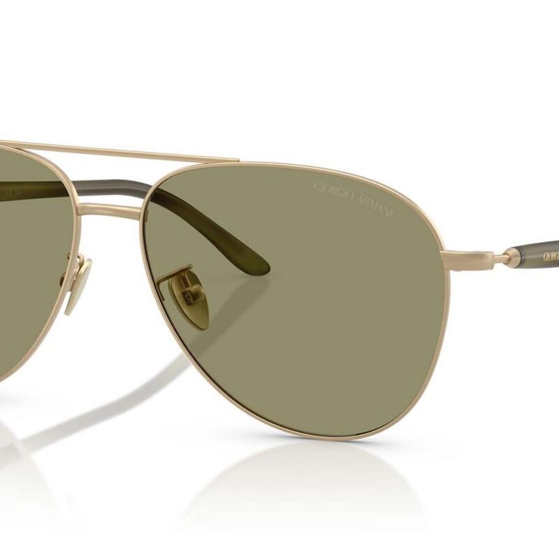 Giorgio Armani Men's AR 6162 Matte Pale Gold/Green Sunglasses