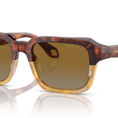 Giorgio Armani Men's AR 8194U Red Honey Havana/Grey Yellow Shaded Sunglasses