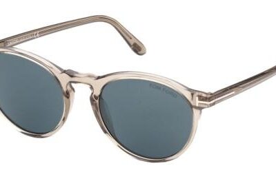 Tom Ford Men's AURELE FT 0904 Transparent Beige/Blue Sunglasses