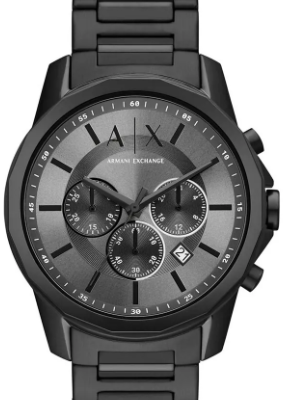 A|X Armani Exchange Men's Chronograph 44mm Black Watch (AX7140)