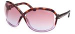 Tom Ford Women's BETTINA FT 1068 Rose Havana/Violet Shaded Sunglasses