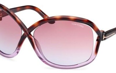 Tom Ford Women's BETTINA FT 1068 Rose Havana/Violet Shaded Sunglasses