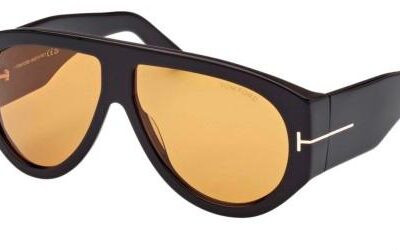 Tom Ford Men's BRONSON FT 1044 Shiny Black/Brown Sunglasses