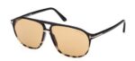 Tom Ford Men's BRUCE FT 1026 Black Dark Brown/Light Brown Sunglasses