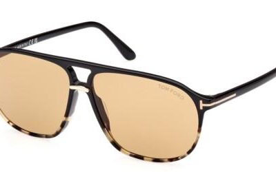 Tom Ford Men's BRUCE FT 1026 Black Dark Brown/Light Brown Sunglasses