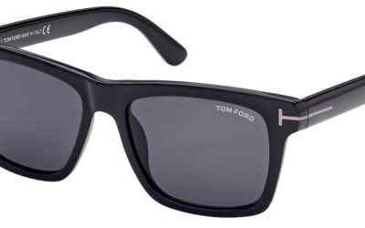 Tom Ford Men's BUCKEY-02 FT 0906-N Shiny Black/Grey Sunglasses
