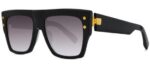 Balmain Men's B-I Black Gold/Grey Shaded Sunglasses