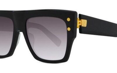 Balmain Men's B-I Black Gold/Grey Shaded Sunglasses
