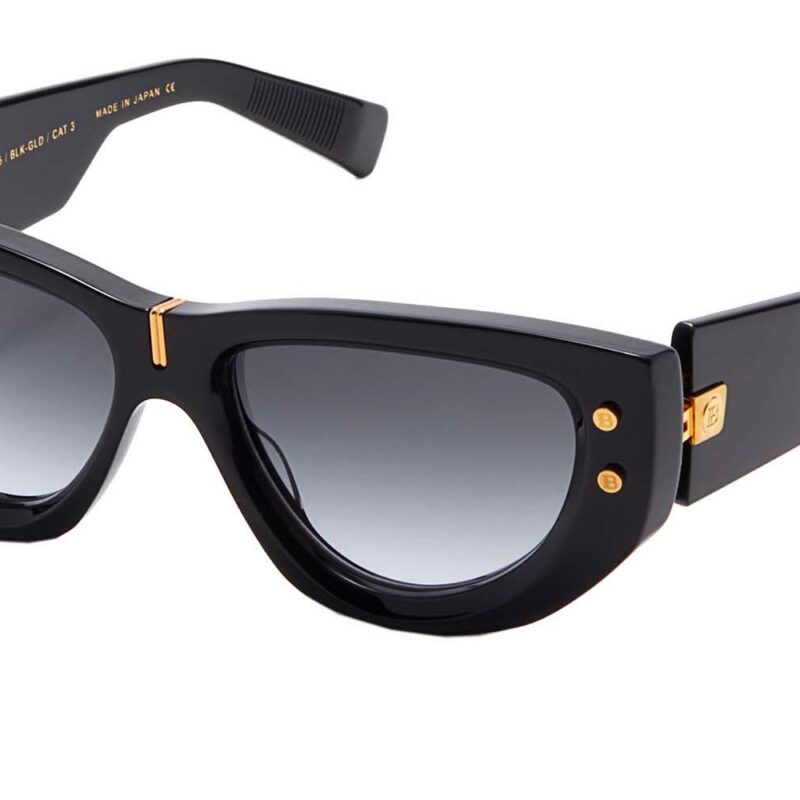 Balmain Women's B - MUSE Black Yellow Gold/Dark Grey Shaded Sunglasses