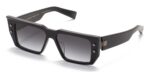 Balmain Men's B-VI Matte Black - Black Rhodium/Dark Grey Gradient Sunglasses