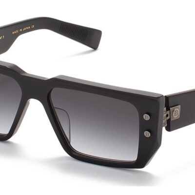 Balmain Men's B-VI Matte Black - Black Rhodium/Dark Grey Gradient Sunglasses
