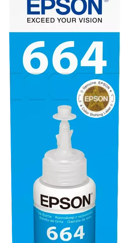 Epson T6642 EcoTank Cyan Ink Bottle (70ml). 7500 Pages @ 5% Coverage