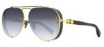 Balmain Men's CAPTAINE Gold Black/Dark Grey Shaded Sunglasses