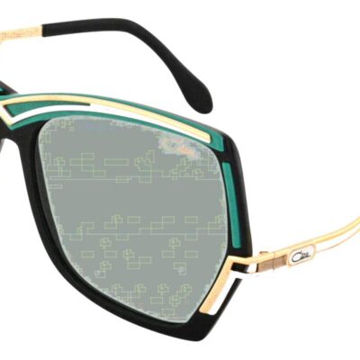 Cazal Unisex 178/3 Black Gold/Green Sunglasses