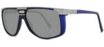 Cazal Men's 673 Night Blue Silver/Light Grey Sunglasses