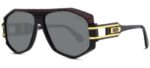 Cazal Men's LEGENDS 163/3 LEATHER Black Red/Grey Sunglasses