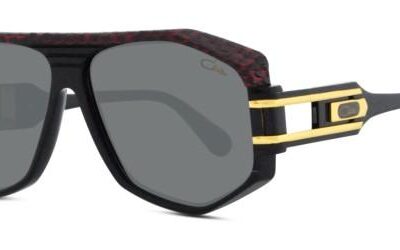 Cazal Men's LEGENDS 163/3 LEATHER Black Red/Grey Sunglasses