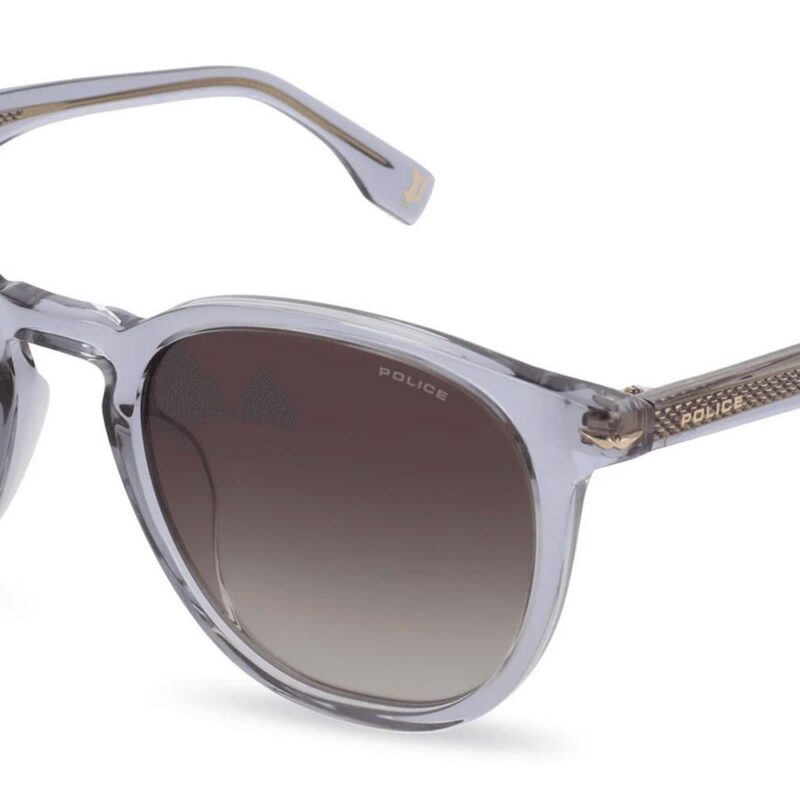 Police CHAMP 13 SPLQ82 Transparent Grey/ Grey Shaded Sunglasses