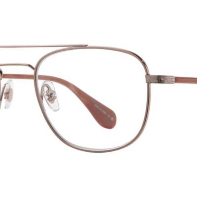 Garrett Leight Men's CLUBHOUSE II Rose Gold-Dark Terra Cotta Eyeglasses