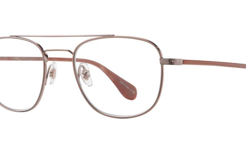 Garrett Leight Men's CLUBHOUSE II Rose Gold-Dark Terra Cotta Eyeglasses