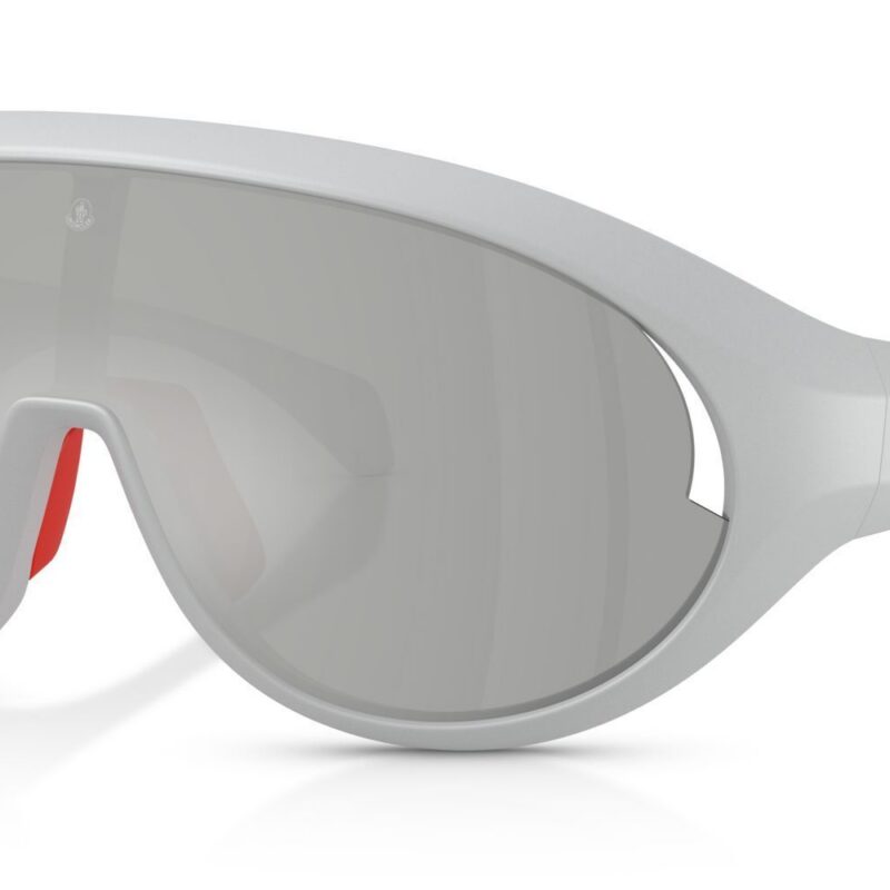 Moncler Men's CONTRAST ME8010 Matte Silver/Silver Mirror Sunglasses Moncler Men's CONTRAST ME8010 Matte Silver/Silver Mirror Sunglasses