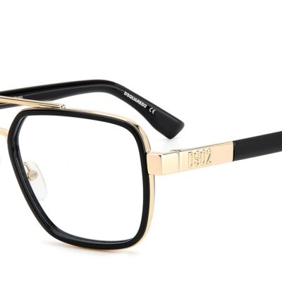 Dsquared2 Men's D2 0064 Gold Black Eyeglasses
