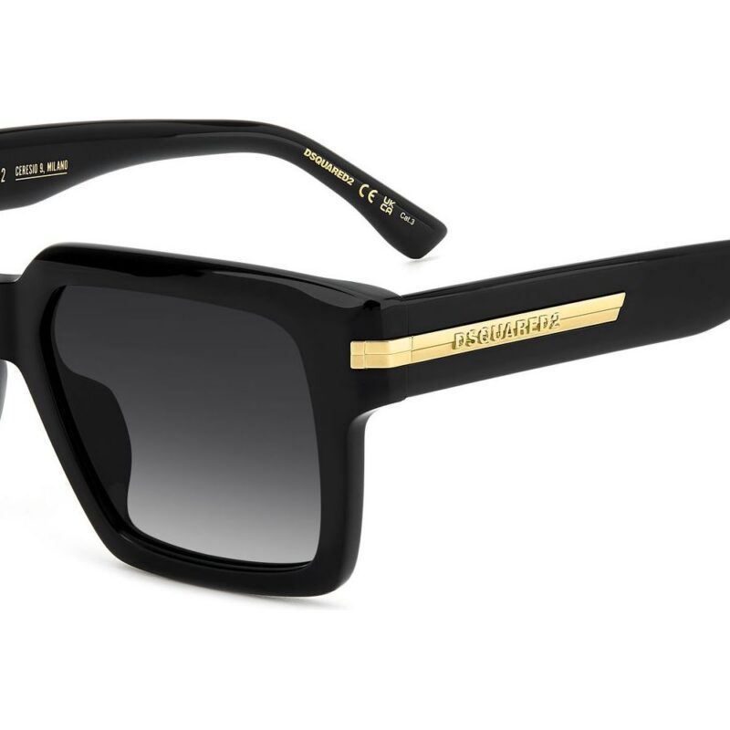 Dsquared2 Men's D2 0161/G/S Black/Grey Shaded Sunglasses Dsquared2 Men's D2 0161/G/S Black/Grey Shaded Sunglasses