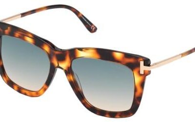 Tom Ford Women's DASHA FT 0822 Havana/Green Shaded Sunglasses