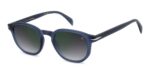 David Beckham Men's DB 1007/S Matte Blue/ Grey Shaded Green Mirror Sunglasses