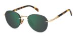 David Beckham Men's DB 1173/S Gold Havana/Green Mirrored Sunglasses