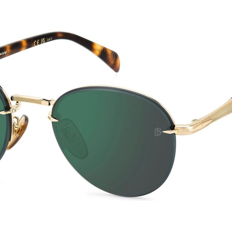 David Beckham Men's DB 1173/S Gold Havana/Green Mirrored Sunglasses David Beckham Men's DB 1173/S Gold Havana/Green Mirrored Sunglasses