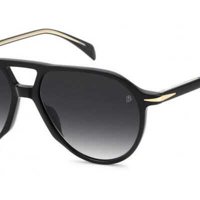 David Beckham Men's DB 1218/S Black/Grey Shaded Sunglasses