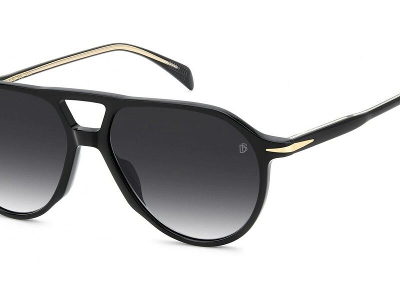 David Beckham Men's DB 1218/S Black/Grey Shaded Sunglasses