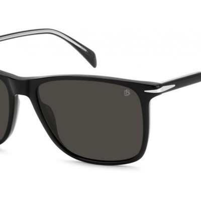 David Beckham Men's DB 1219/S Black/ Grey Polarized Sunglasses