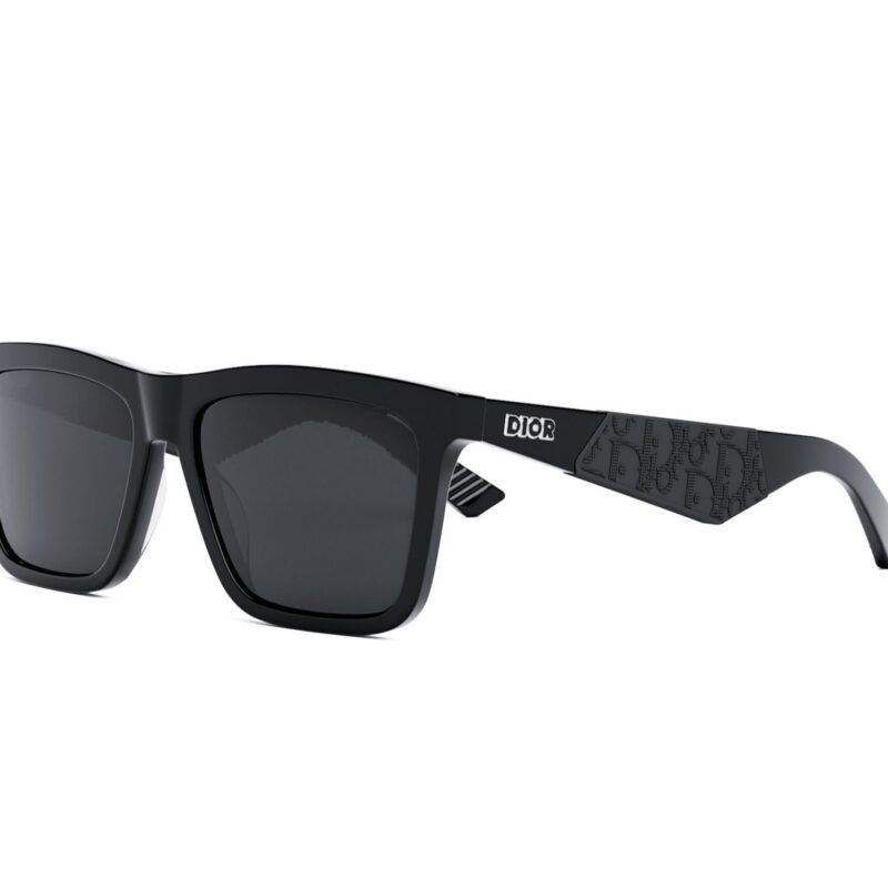 Dior Men's DIORB27 S1I Black/Solid Smoke Sunglasses Dior Men's DIORB27 S1I Black/Solid Smoke Sunglasses