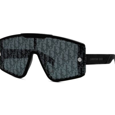 Dior Men's DIORXTREM MU Shiny Black/Blue Mirrored Sunglasses